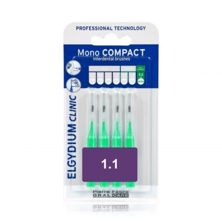 Elgydium Mono Compact Green 1.1 Μεσοδόντια Βουρτσάκια Πράσινο 4 τεμάχια