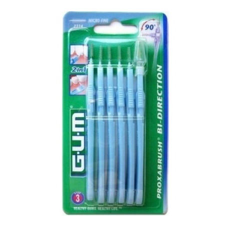 Gum 2314 BI-Direction Μεσοδόντια Βουρτσάκια Tapered 0.9mm Μπλε 6τμχ