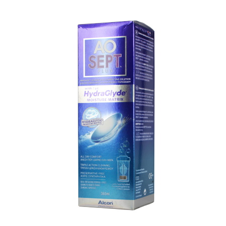 AoSept Plus HydraGlyde Σύστημα Φροντίδας  Μαλακών Φακών Επαφής 360 ml