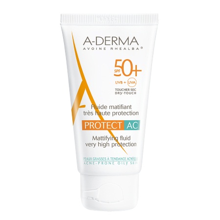 Aderma Mattifying Fluid Protect AC SPF50+ Αντιηλιακή Κρέμα Προσώπου με Ματ αποτέλεσμα 40ml