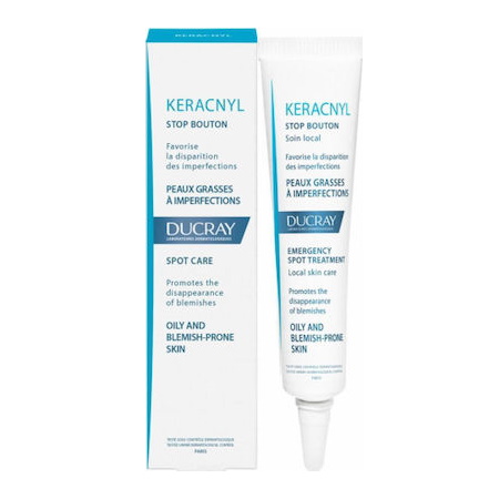 Ducray Keracnyl Stop Bouton Topical Emergency Spot Treatment Gel για την Άμεση Αντιμετώπιση των Τοπικών Ατελειών 10 Ml