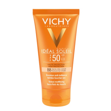 Vichy Ideal Soleil Dry Touch BB Teinte Αντηλιακή Κρέμα Προσώπου με Χρώμα και Ματ Αποτέλεσμα SPF50 50ml