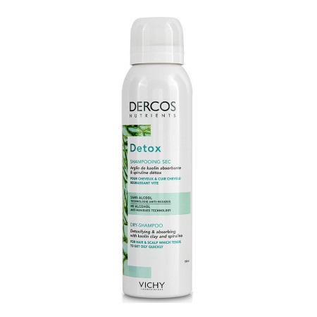Vichy  Dercos Nutrients Detox Ξηρό Σαμπουάν Κατά της Λιπαρότητας για Εντατικό Καθαρισμό & Αναζωογόνηση Χωρίς Νερό 150ml