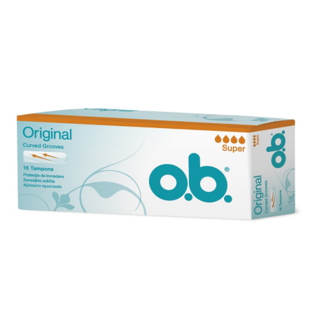 OB Original Curved Grooves Super Tampons Ταμπόν Ενισχυμένης Απορροφητικότητας 16 τμχ