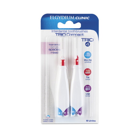 Elgydium Trio Compact 4 Μεσοδόντια Βουρτσάκια Μικτά Μεγάλα 6τμχ