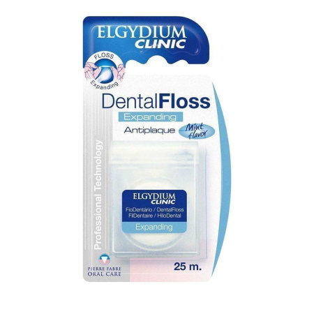 Elgydium Clinic Dental Floss Expanding Antiplaque Mint Flavor Οδοντικό Νήμα Κατά της Πλάκας με Γεύση Μέντας 25 m