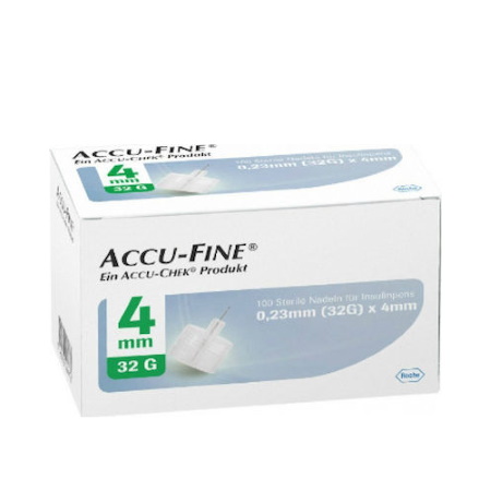 Accu-Chek Accu-Fine 0,23mm X 4mm Βελόνες Μέτρησης Σακχάρου 100τμχ