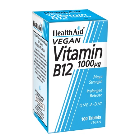 Health Aid Vitamin B12 1000μg Βιταμίνη B12 για την Καλή Λειτουργία του Νευρικού Συστήματος 100 ταμπλέτες