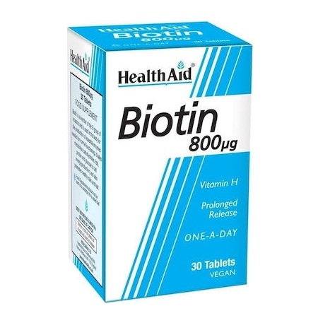 Health Aid ΒΙΟΤΙΝ Vitamin H 800mg 30 ταμπλέτες βραδείας αποδέσμευσης