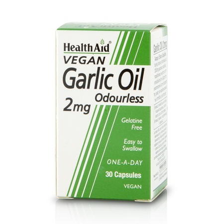 Health Aid Garlic Oil 2mg Άοσμο Έλαιο Σκόρδου για Ανοσοποιητικό, Καρδιά και Χοληστερίνη 30 Κάψουλες