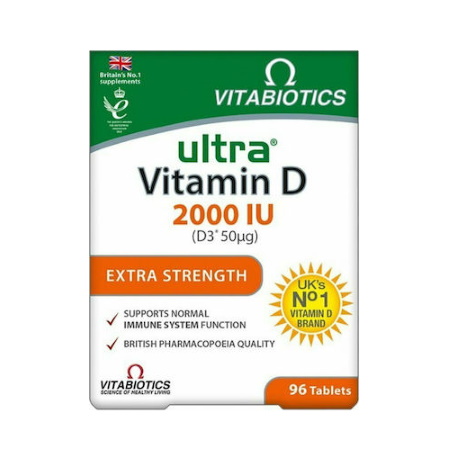 Vitabiotics Ultra Vitamin D 2000 Iu D3 50mg Συμπλήρωμα Διατροφής με Βιταμίνη D3 96tabs