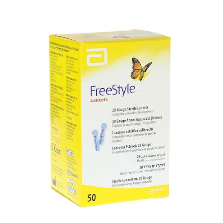Abbott Thin FreeStyle Lancets Αποστειρωμένες Βελόνες - Σκαρφιστήρες 50τμχ