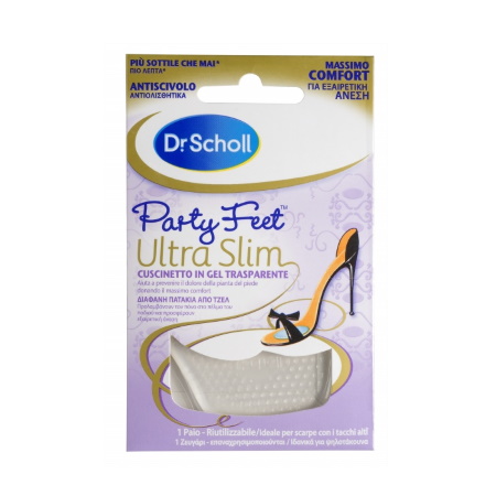Dr. Scholl Party Feet Ultra Slim Ζεύγος Διαφανή Πατάκια από Gel - 2τμχ