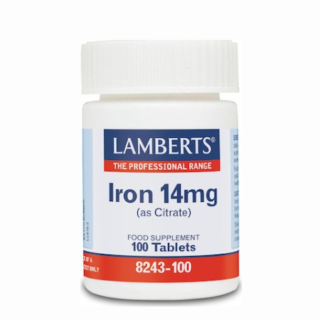Lamberts Iron 14mg (κιτρικός σίδηρος), 100 ταμπλέτες