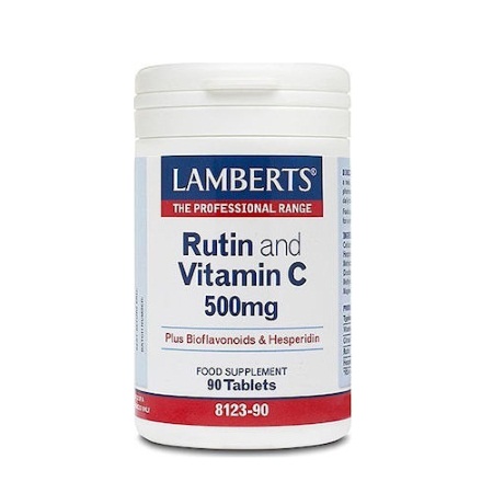 Lamberts Rutin & Vit C 500 & Bioflavon Ρουτίνη και Βιοφλαβονοειδή 90 ταμπλέτες