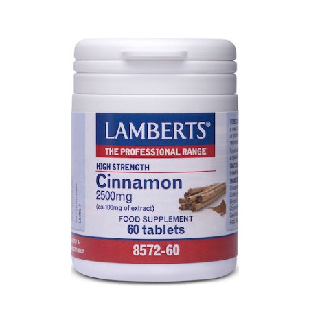 Lamberts Cinnamon 2500mg Συμπλήρωμα Διατροφής με Εκχύλισμα Κανέλλας 60 ταμπλέτες