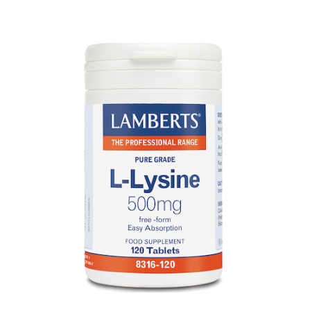 Lamberts L-Lysine Συμπλήρωμα Διατροφής κατά του Κρυολογήματος 500mg 120 ταμπλέτες