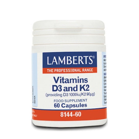 Lamberts Vitamin D3 1000iu & K2 90µg Φόρμουλα με Βιταμίνες D3 & Κ2 60 Caps