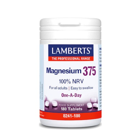 Lamberts Magnesium 375 Συμπλήρωμα Διατροφής Αλάτων Μαγνησίου 180 tabs