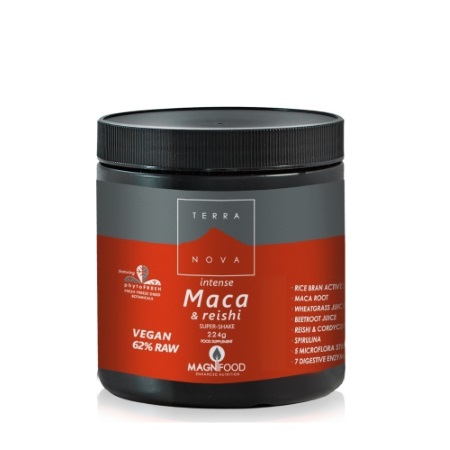 Terranova Maca & Reishi Super Shake Μείγμα Υπερτροφών για Ενέργεια & Τόνωση Αθλητών 224gr