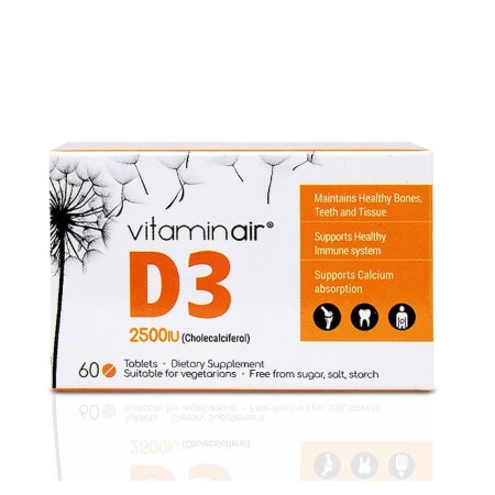 Medicair Vitamin Air D3 2000iu Συμπλήρωμα Διατροφής 60 Κάψουλες