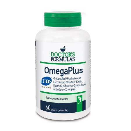 Doctors Formulas Omega Plus Φόρμουλα Ιχθυελαίων με Ελαιοευρωπαίνη & Εκχύλισμα Καρπού Κόκκινου Σταφυλιού 60 κάψουλες
