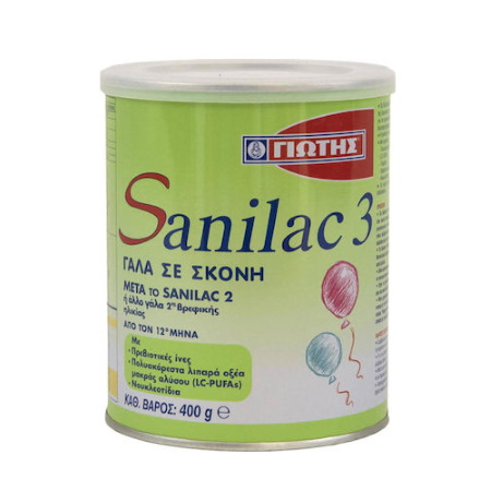 Sanilac 3 Γάλα σε σκόνη για βρέφη απο το 12ο μήνα 400g