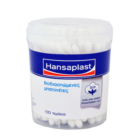 Hansaplast Μπατονέτες Βιοδιασπώμενες από 100% αγνό βαμβάκι 100τμχ