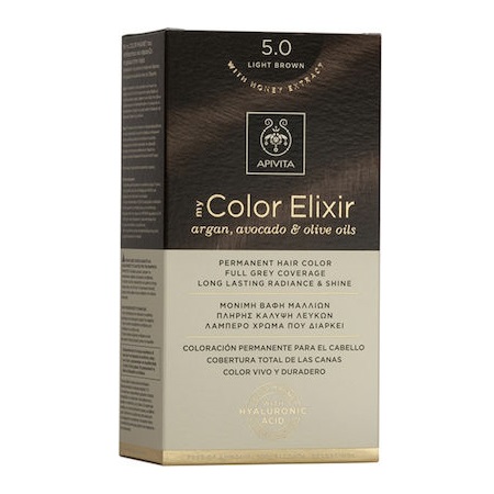 Apivita My Color Elixir Μόνιμη Βαφή Μαλλιών No 5.0 Καστανό Ανοιχτό 1 τεμάχιο