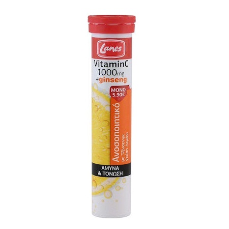 Lanes Vitamin C 1000mg & Ginseng 20eff. Tabs