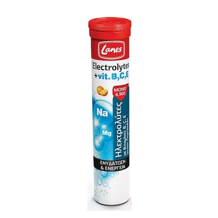 Lanes Electrolytes + Vits B C & E Ηλεκτρολύτες µε Βιταμίνες B C E για Ενυδάτωση & Ενέργεια 20 Eff.tabs