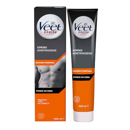 Veet For Men Κρέμα Αποτρίχωσης Για Άνδρες για Ξηρή Επιδερμίδα 200ml