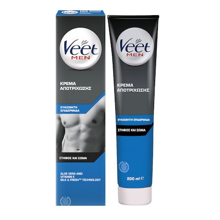Veet For Men Κρέμα Αποτρίχωσης για Άνδρες για Ευαίσθητη Επιδερμίδα 200ml