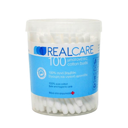 Real Care Μπατονέτες από 100% αγνό βαμβάκι 100τμχ