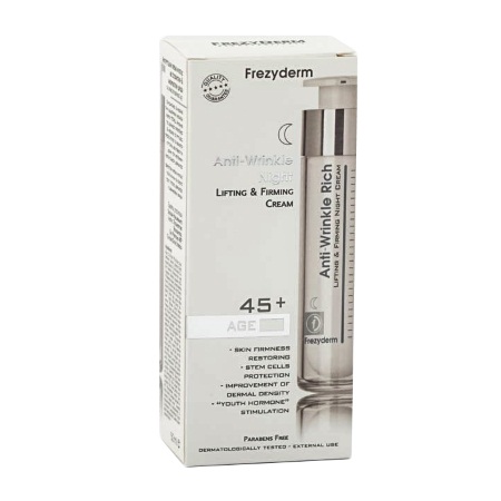 Frezyderm Anti-Wrinkle Rich Night Cream 45+ Αντιρυτιδική Κρέμα Νύχτας με Συσφικτική Ανορθωτική Δράση 50ml