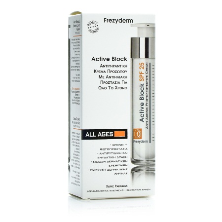 Frezyderm Active Block SPF25 Αντιγηραντική κρέμα ημέρας & αντηλιακή προστασία 50ml