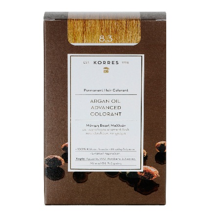 Korres Argan Oil Advanced Colorant 8.3 Ξανθό Ανοιχτό Μελί 50ml