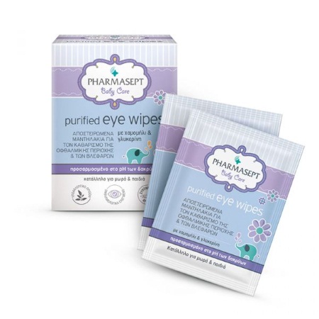Pharmasept Baby Purified Eye Wipes Οφθαλμικά Μαντηλάκια 10τμχ