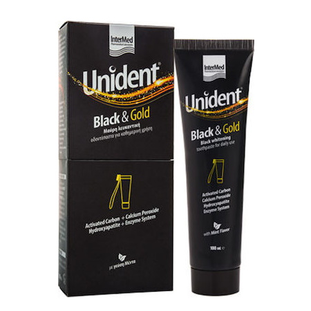 Intermed Unident Black & Gold Λευκαντική Οδοντόπαστα 100ml