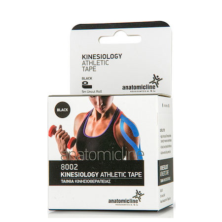 Anatomic Line 8001 Tape kinesiology Athletic Tape Black (ΜΑΥΡΟ) 5cm X 5m