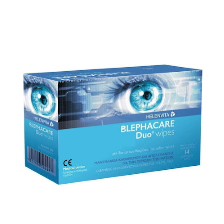 Pharmex Helenvita BlephaCare Duo Υγρά Μαντηλάκια Καθαρισμού για τα Μάτια 14τμχ