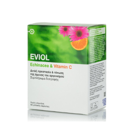 Eviol Echinacea & Vitamin C Συμπλήρωμα Διατροφής με Εχινάκεια & Βιταμίνη C 60caps
