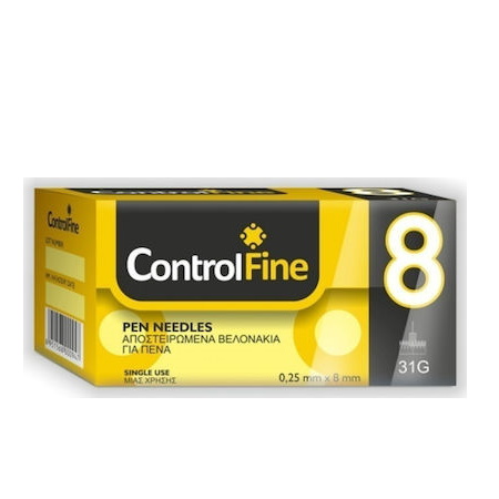 Project ControlFine Pen Needles Αποστειρωμένα Βελονάκια για Πένα 8mm 31G 100 τεμάχια
