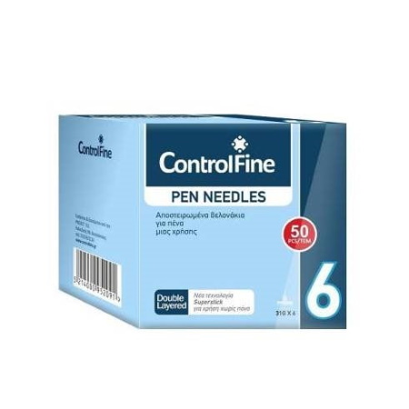 Project Controlfine Pen Needles Αποστειρωμένα Βελονάκια για Πένα 6mm 31G 50τμχ