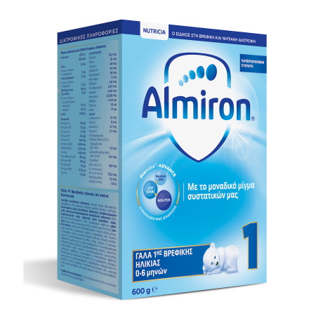 Nutricia Almiron 1 Γάλα 1ης Βρεφικής Ηλικίας από 0-6 μηνών 600gr