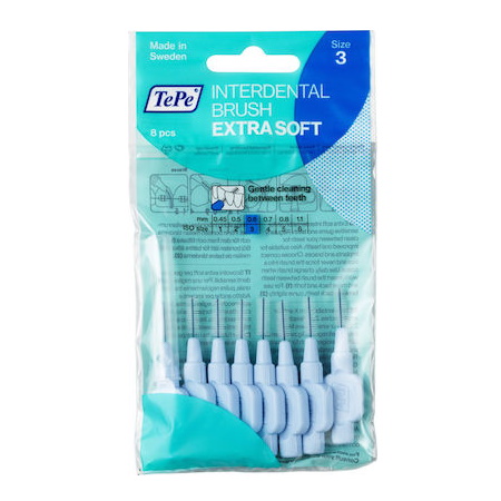 TePe Interdental Brush Extra Soft Μεσοδόντια Βουρτσάκια 0.6mm Μπλε 8τμχ
