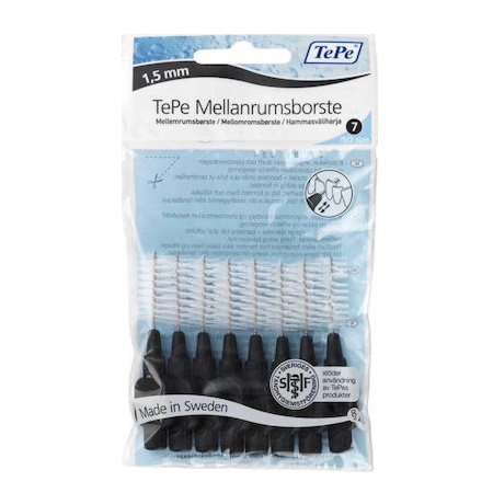 TePe Interdental Brush xx-Large Μεσοδόντια Βουρτσάκια 1.5mm Μαύρο 8τμχ
