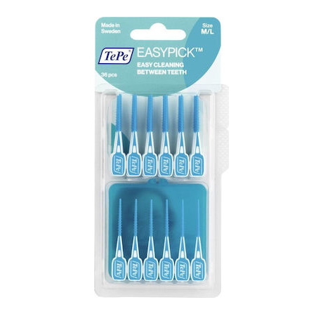 TePe EasyPick M/L Ενισχυμένη Ελαστική Οδοντογλυφίδα 36τμχ