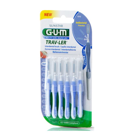 Gum 1312 Trav-ler Μεσοδόντια Βουρτσάκια 0.6mm Μωβ 6τμχ
