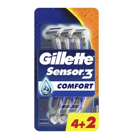 Gillette Sensor 3 Comfort Ξυραφάκια μιας Χρήσης 4+2 τεμάχια ΔΩΡΟ